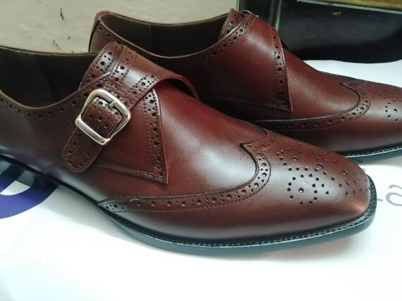 Wingtip monk shop strap