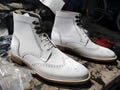 Handmade White Leather New Style Wingtip Ankle Boot For Men