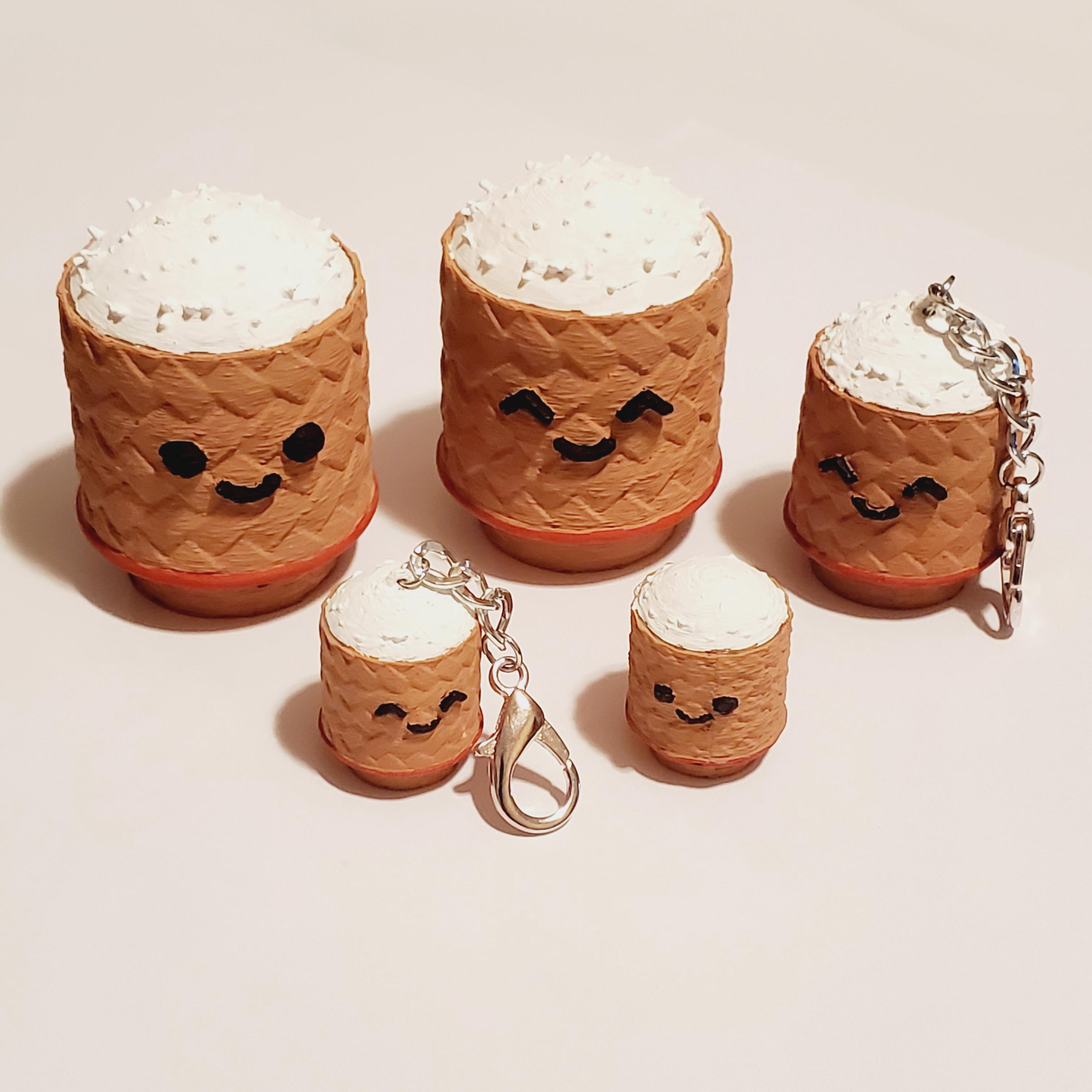 3D Printed Lao Thai Sticky Rice Bamboo Basket, Aep Khao / Kong Khao, Keychain Bag Charm Accessory | Southeast Asian Food