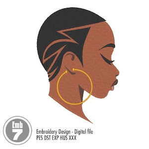 Black Woman embroidery design for machine embroidery - pes dst exp hus xxx