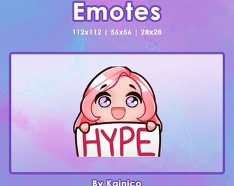 Pink Haired Girl Hype Emote