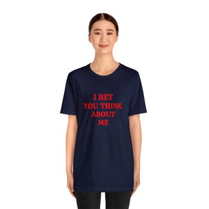 Ik wed dat je aan mij denkt - grafisch shirt retro muziekliefhebber Navy
