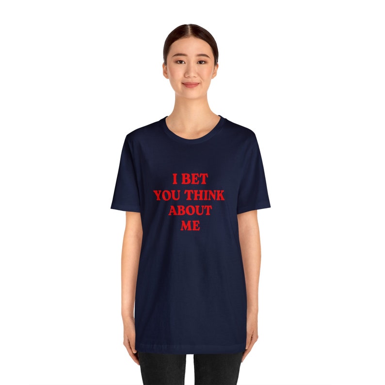 Ik wed dat je aan mij denkt - grafisch shirt retro muziekliefhebber Navy