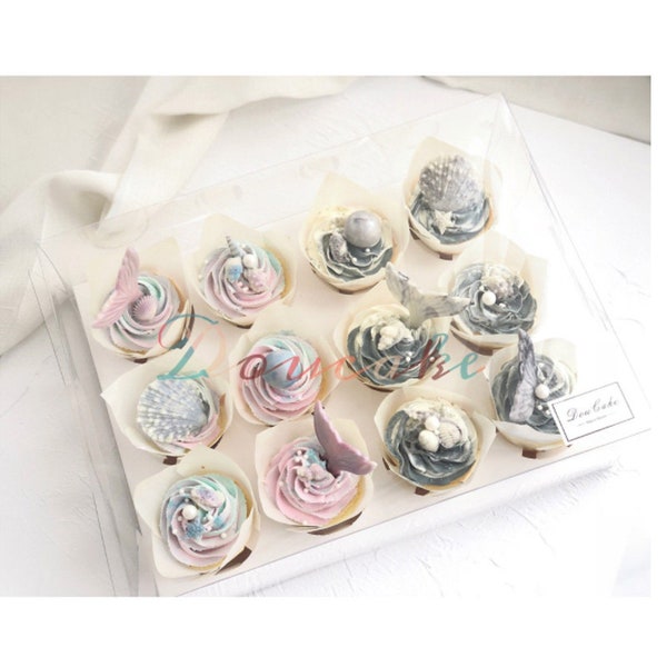 6 trous 12 trous Cupcake Boxes parfait pour les cadeaux d’anniversaire, d’anniversaire, de remise de diplôme et de mariage