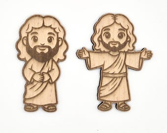 Pocket Jesus SVG Laser Cut File – Mini Jesus Figurine Template – Christian Design – Religious Gift Laser File – Glowforge LightBurn