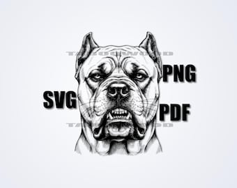Cane Corso Dog Head Clipart, Fierce Vector (SVG, PNG, PDF)