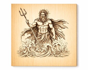 Poseidon SVG | Greek God of Sea SVG | Trident Ocean Mythology Design | Cricut PNG pdf