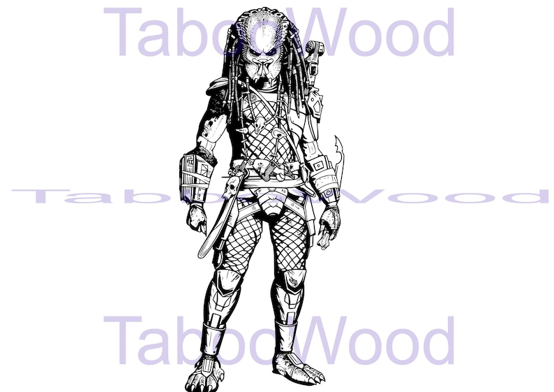 Predator Yautja PNG SVG PDF | Alien Hunter Clipart | Sci‑fi Movie Cut ...