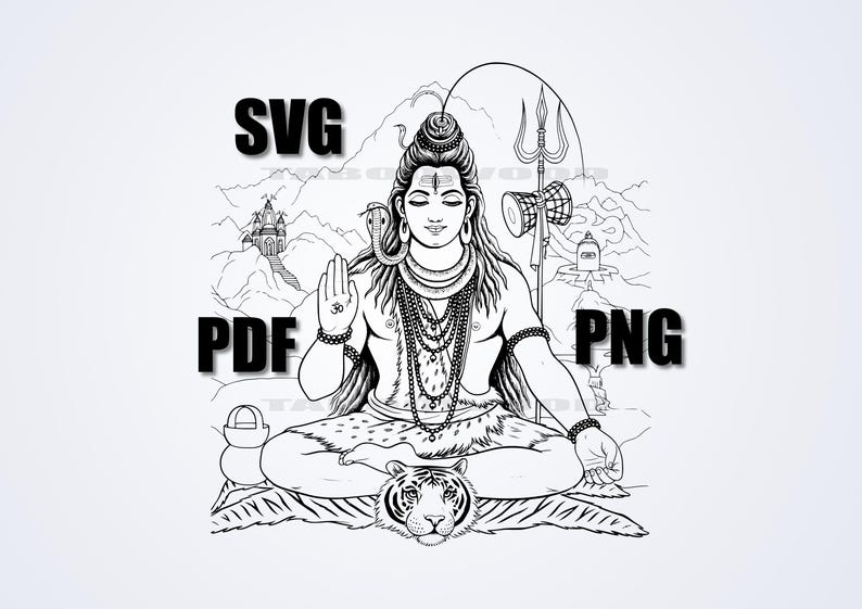 Lord Shiva PNG SVG PDF | Hindu God Clipart | Mahadev Trishul Om Cut ...
