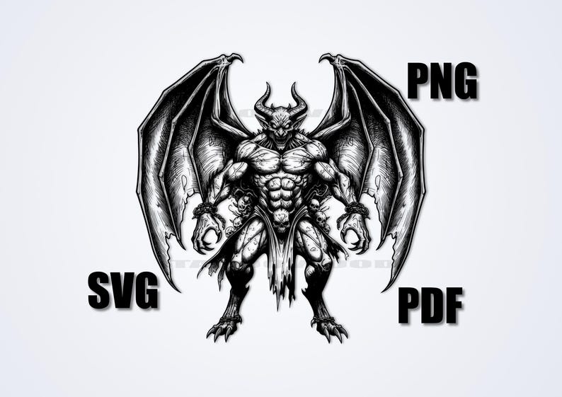 Demonic Svg Pattern Demon SVG, Demon Clipart, Dark Demon PNG, Gothic Demon Cut File, Horror ...
