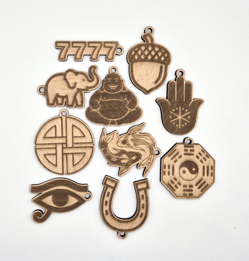 Lucky Symbols and Charms Laser Cut Files SVG DXF PDF | 60 Plus Global ...