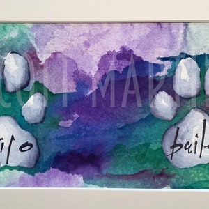 Custom Pet Paw Print Memorial Watercolor Painting