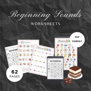 Printable Beginning Sounds Worksheets | Preschool-1st Grade Phonics and Literacy | Alphabet Worksheet | Letter Sounds Worksheet
