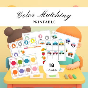 Farbzuordnung Aktivität: Preschool Lernen Printable (PDF-Download, 18 Seiten)