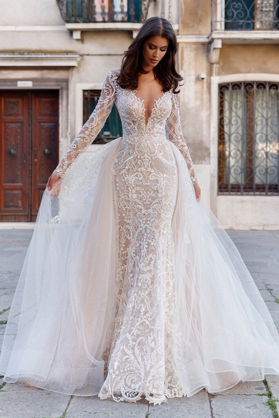 2 in 1 Mermaid Wedding Dress luxury Wedding Dress elegant Etsy