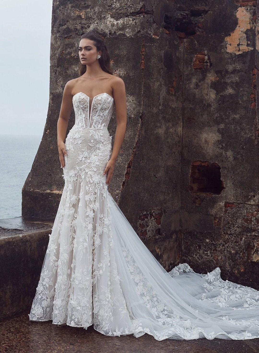Corset Wedding Dress With Soft Tulle mermaid Wedding Dress - Etsy