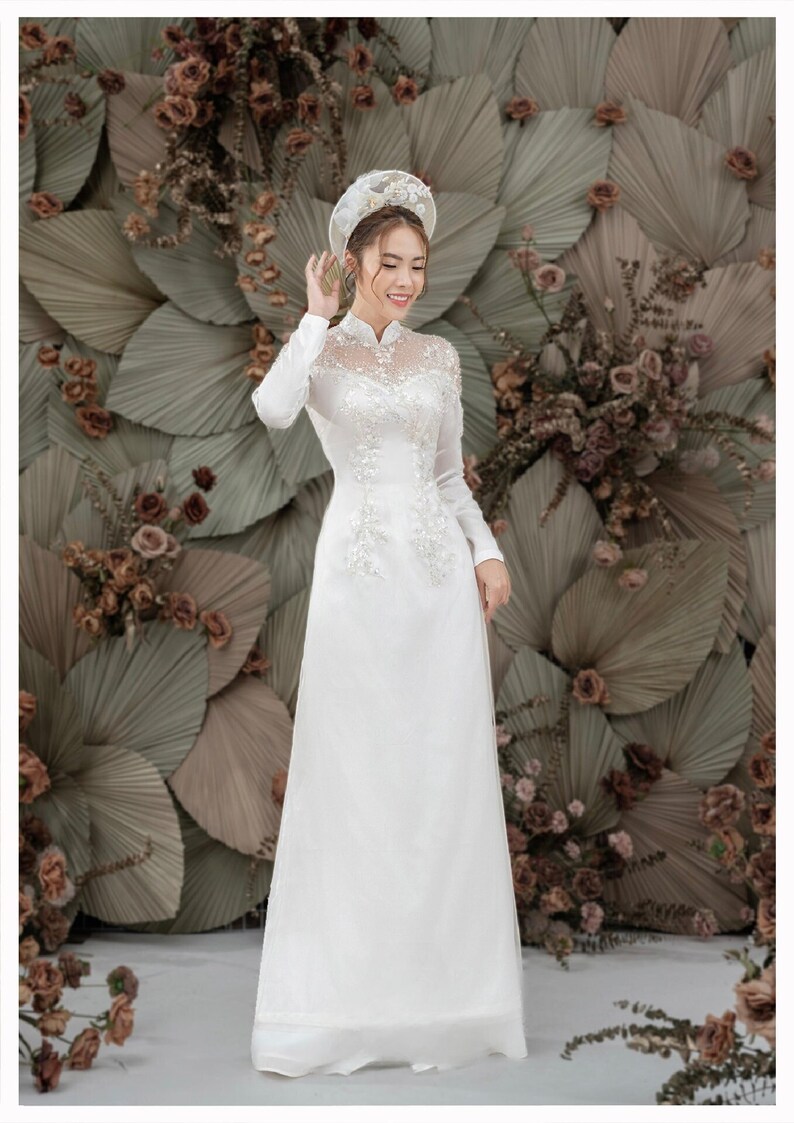 Bride's Ao Dai luxury White Ao Dai lace Ao Dai wedding Etsy
