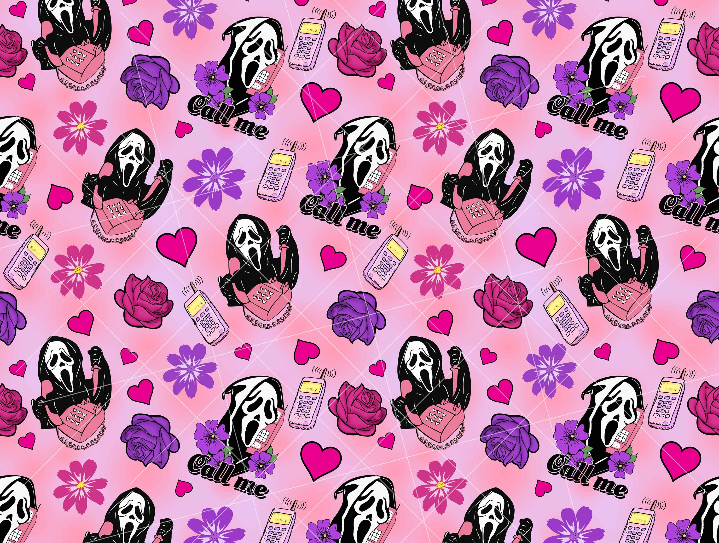 Horror Scream Character Seamless Pattern File, Instant Download - Etsy