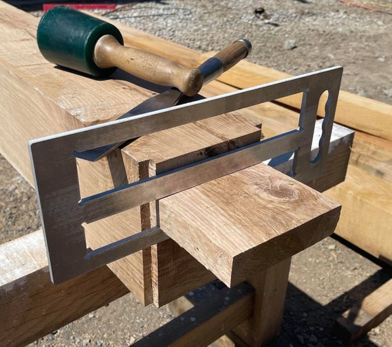 Timber Frame Tenon Gauge Checker 1.5 and 2 Slots With Handle on the End.  Made in the USA Timber Framing Tool -  Finland