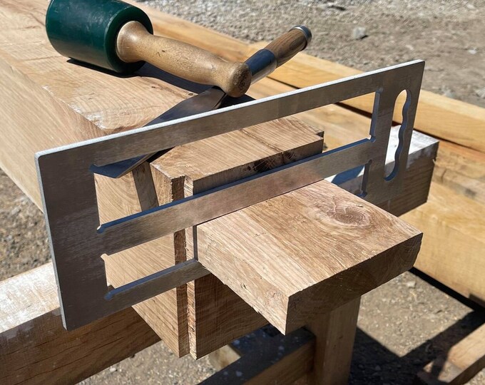 Timber Framing Square Rule Layout Tenon Gauge Checker 1.5 and 2 Slots W/ Handle on the End. Made
