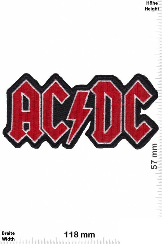 Ac Dc Acdc Red Silver Black Patch Badge Embroidered Iron on Etsy