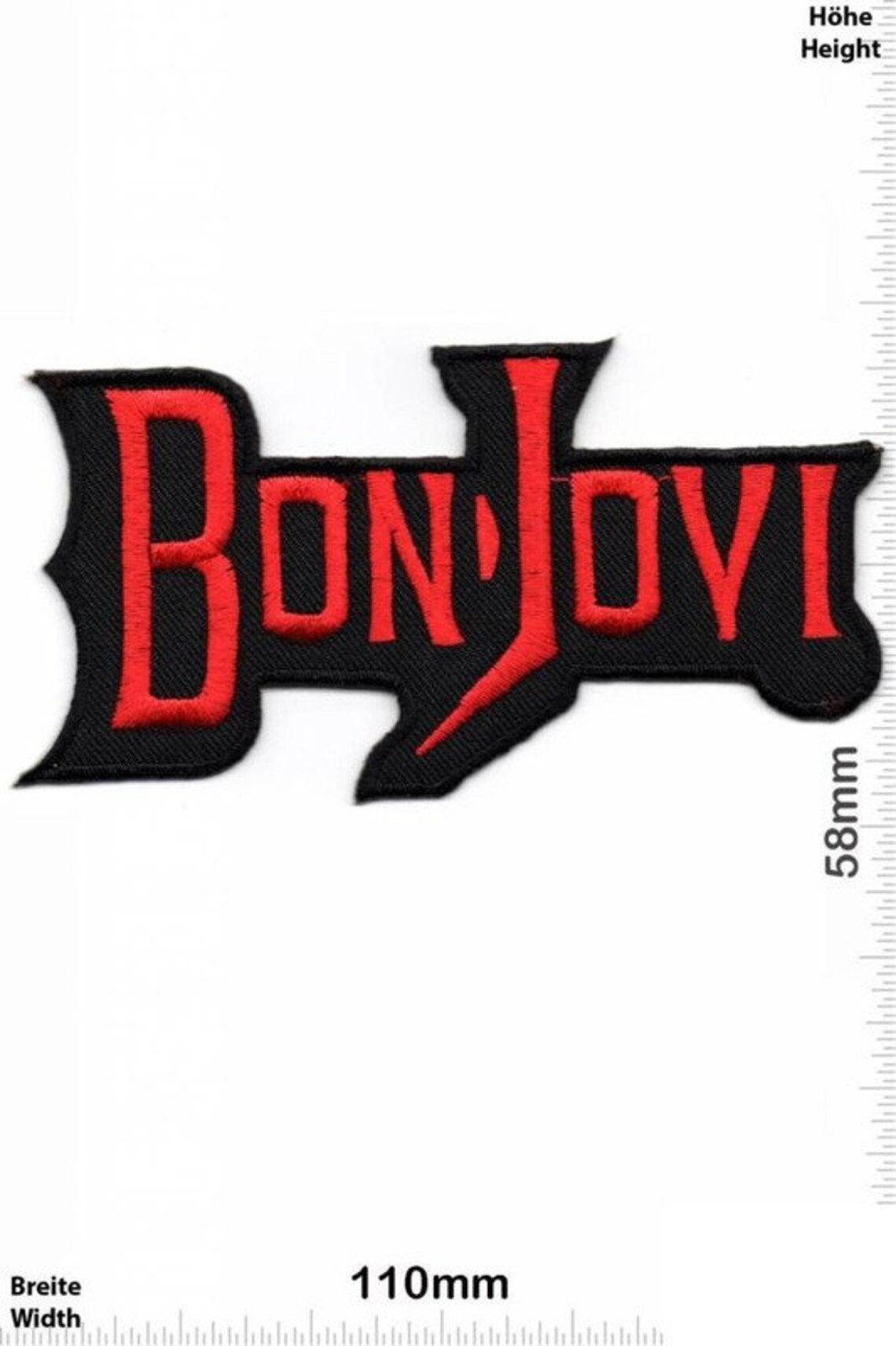Bon Jovi Red Patch Badge Embroidered Iron on Applique Souvenir Etsy