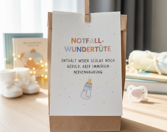 Notfall-Wundertüte für werdende Eltern – Lustiges Geschenk Schwangerschaft, Babyshower, kleine Aufmerksamkeit zur Geburt