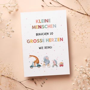 Danke Karte Erzieher – Abschiedsgeschenk Krippe & Kindergarten | Postkarte/Klappkarte DIN A6 mit Umschlag