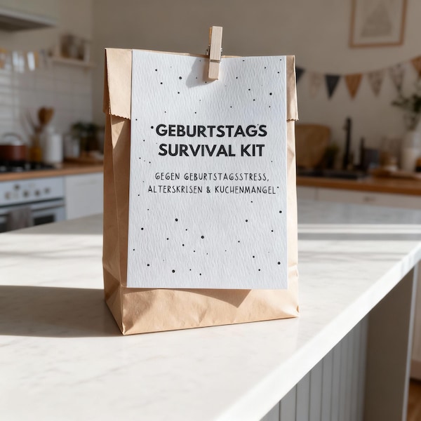 Kit de supervivencia de cumpleaños: bolsa sorpresa divertida para cumpleaños, regalo para amigos, compañeros de trabajo, esposa, esposo, pequeño detalle de agradecimiento.