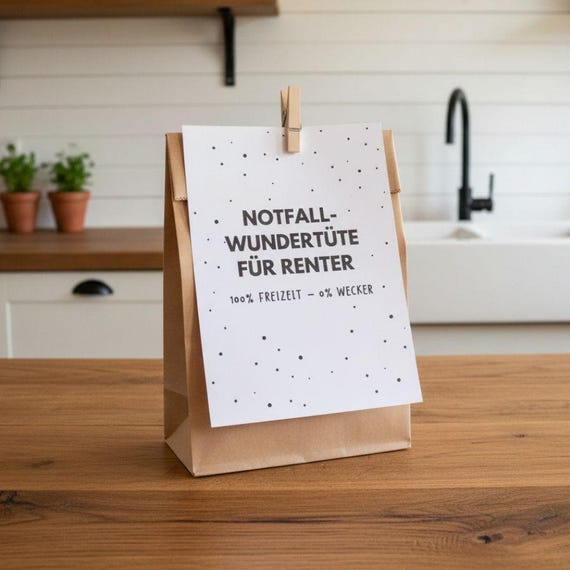 Notfall-Wundertüte für Rentner – Lustiges Geschenk zur Rente – Abschiedsgeschenk Kollege Ruhestand – Renteneintritt Geschenk Mann Frau