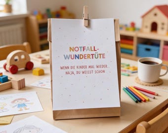 Emergency bag for kindergarten teacher – Fun farewell gift | Surprise bag for daycare | Gift for teacher