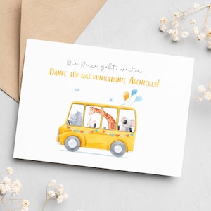 Karte zum Abschied für Erzieher, Kindergarten, Krippe, Abschiedsgeschenk, Danke Karte