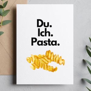 Karte Pasta - Postkarte Liebe - Hochzeitstag Karte - Jahrestag Karte - Jahrestag Geschenk für ihn - Hochzeitstag Geschenk für Mann und Frau