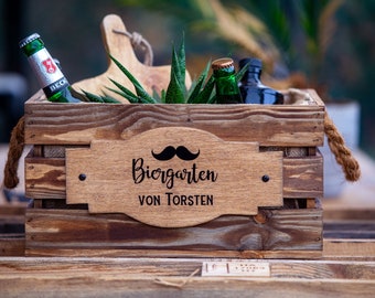 Vatertag, Geschenk, biergarten, Rustikale Holzkiste, Geschenk Papa, Vater, Obstkiste, Vintage