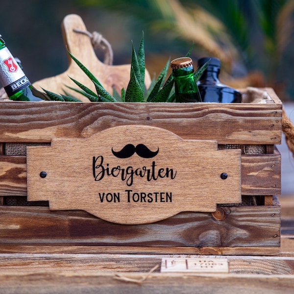 Vatertag, Geschenk, biergarten, Rustikale Holzkiste, Geschenk Papa, Vater, Obstkiste, Vintage