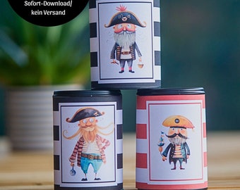 Piratenfeest - blikjesgooien, banderollen om meteen te downloaden, printen & uitknippen, kinderverjaardagsfeestje