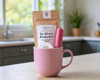 Small thank you gift set – souvenir for colleague – tea, cup, candle – gift for friend, employee, self-care