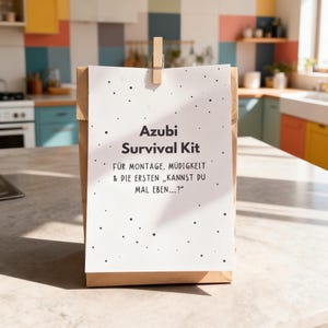 Azubi Survival Kit Geschenk Ausbildung – Lustige Wundertüte für Azubis | Geschenk zum Ausbildungsstart Büro Schule | Willkommen im Team