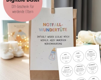 DIY Emergency Surprise Bag for Parents – Digital File – Fun Gift Idea for Pregnancy, Birth, Baby, and Mom