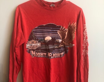 vintage Harley Davidson NIGHT FLIGHT lange mouw, maat medium.