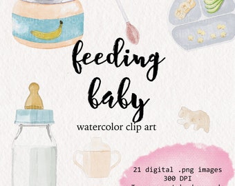 Feeding Baby Watercolor Clipart