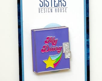 Childhood Diary Magnetic Needleminder | Dear Diary Enamel Needlekeeper for Cross-Stitch, Needlepoint, Embroidery