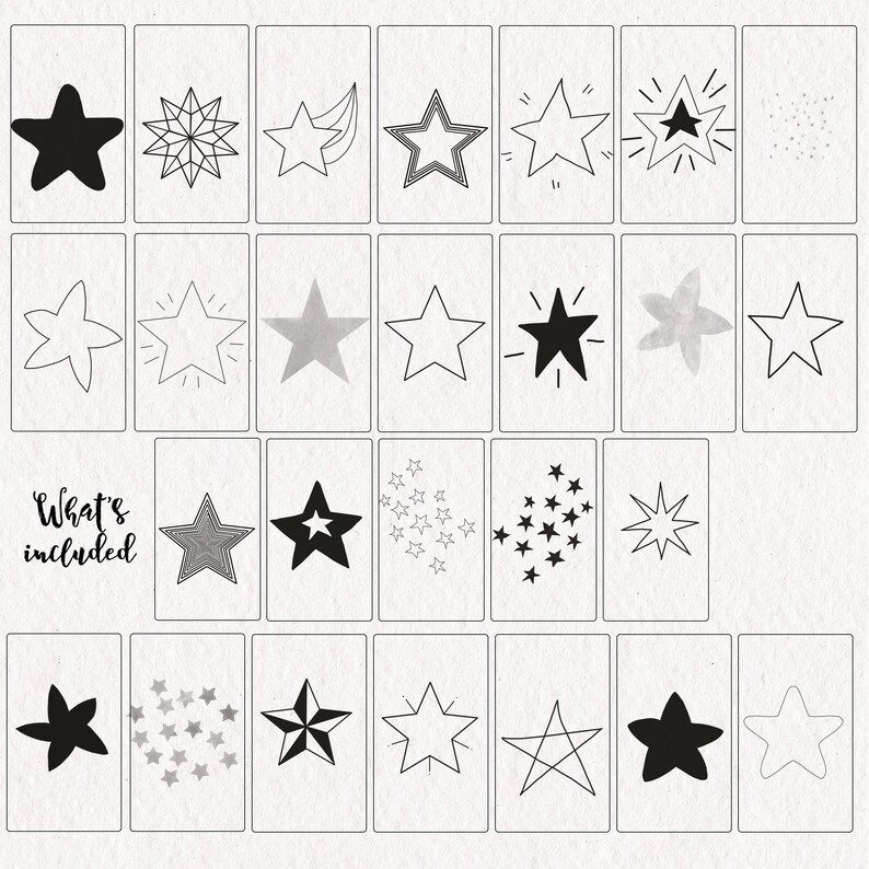 Star Procreate Brush Stamps 47 Star Brush Set for Procreate Etsy