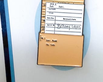 Magnetic Library Card Needleminder | Vintage Card Catalog Needle Keeper