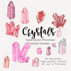 Procreate Brushes CRYSTAL Stamps | 28 crystal brushset for Procreate | Procreate stamps | Crystal Procreate