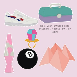 Procreate Brush Stamps 90&#39;s | Pinselset für Procreate Nineties-Themed Doodle Procreate Stamps