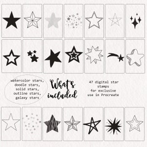 Star Procreate Brush Stamps | 47 Star Brush Set for Procreate - Etsy