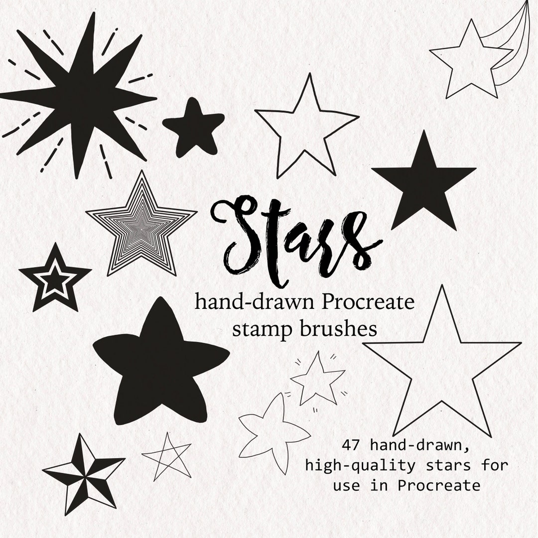 Star Procreate Brush Stamps 47 Star Brush Set for Procreate Etsy
