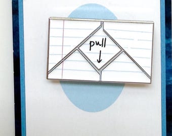 Vintage Passed Note Needle Minder | 90s Notebook Paper Stitch Gift