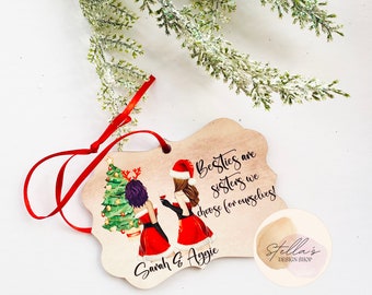 Best Friend Christmas Ornament, Personalized Bestie Christmas Ornament